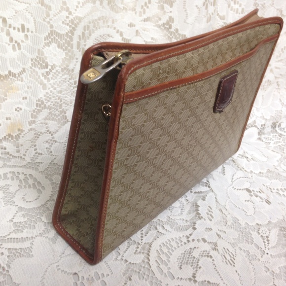 Celine, Cream Macadam 2-way Clutch, Crossbody HBag - Picture 3 of 9